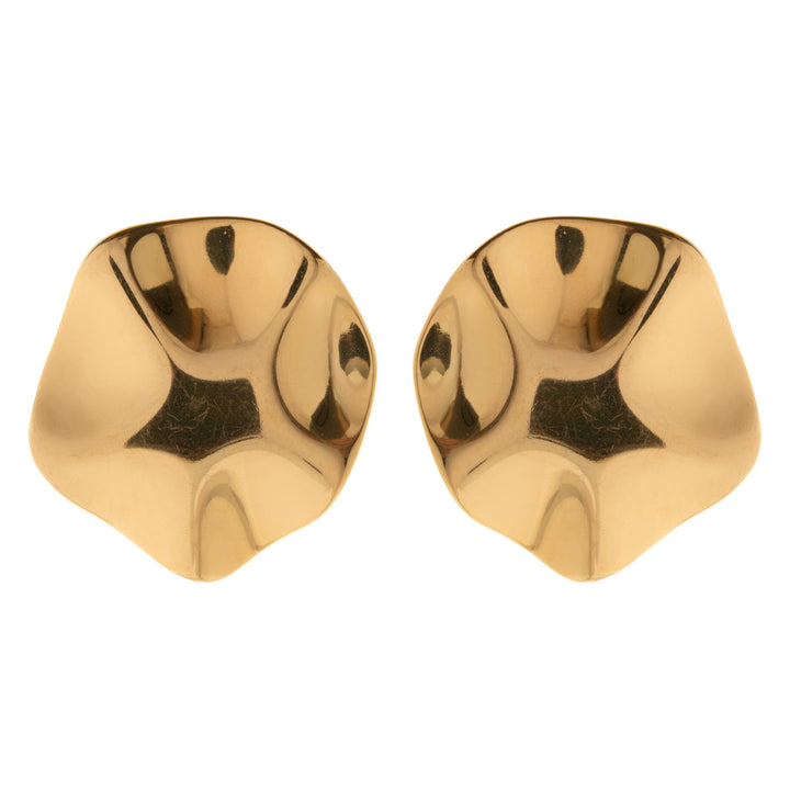 Amélie - Hammered Round Large Stud Earring Stainless Steel