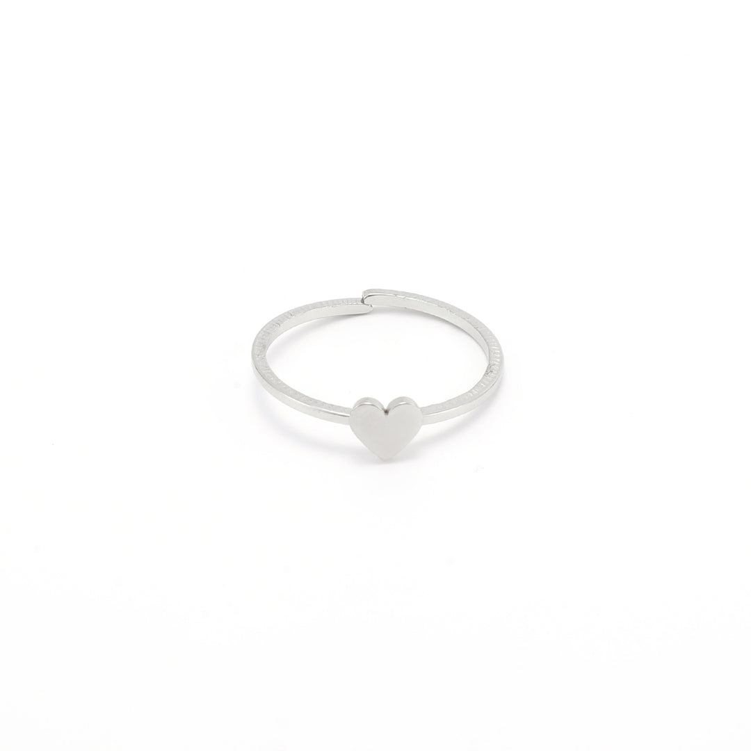 Stina - Dainty Heart Adjustble Ring Stainless Steel