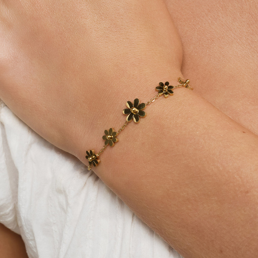 Fay - Flower Chain Bracelet Stainless Steel