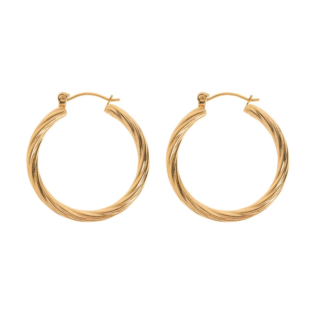 Swirly Hoop Earrings | Stainless Steel